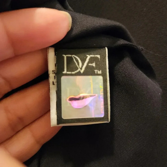 New Diane Von Furstenberg Fleurette Oversized Mini Dress Sz 0 Black Silk… - Picture 8 of 13